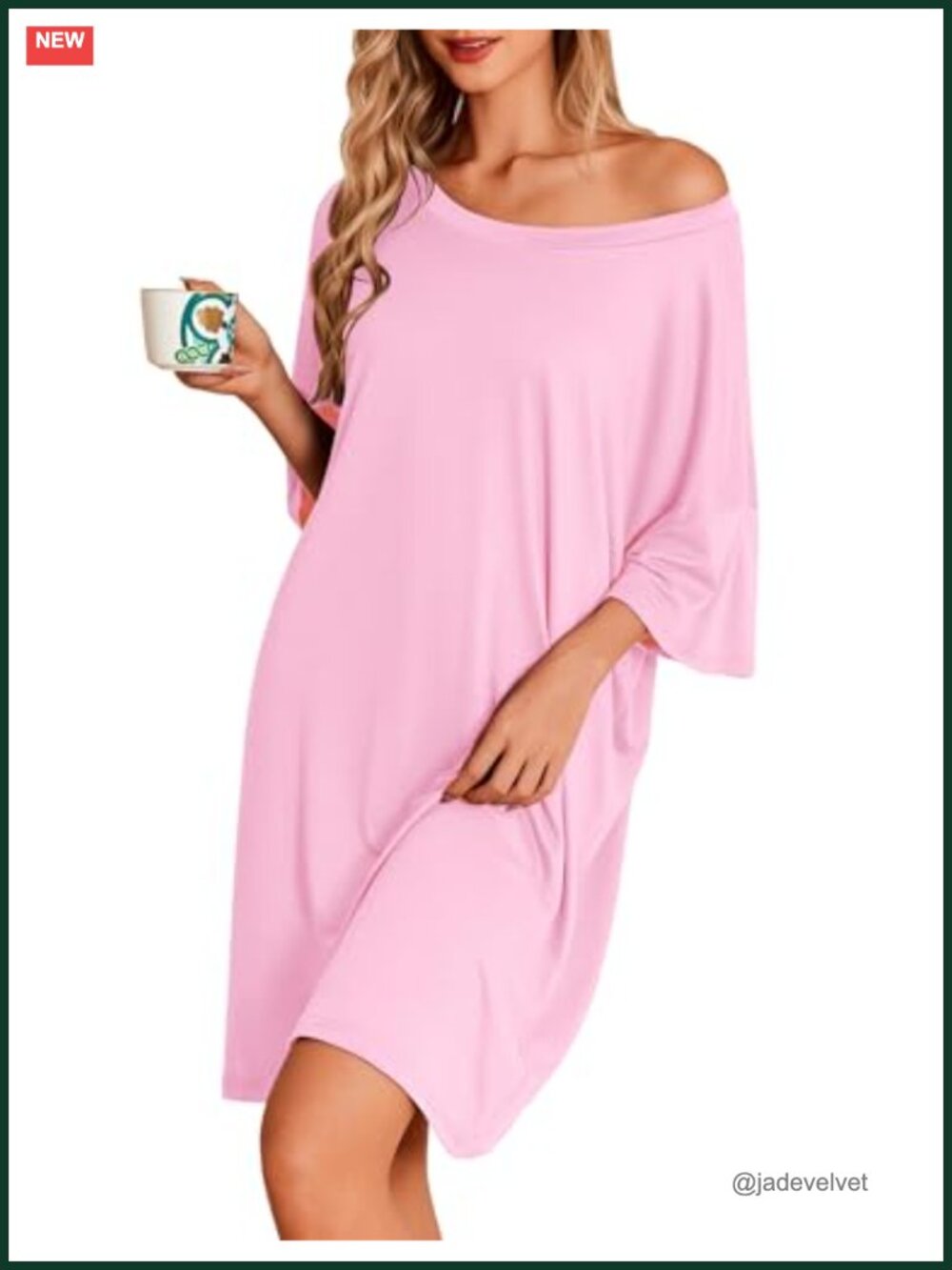 Ekouaer Bamboo Viscose Nightgown Women Short Sleeve Loose Fit Sleepshirt